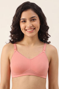 Zivame Double Layered Regular Wired 3/4th Coverage Natural Lift Nursing Bra - Powder Pink — thumbnail 2